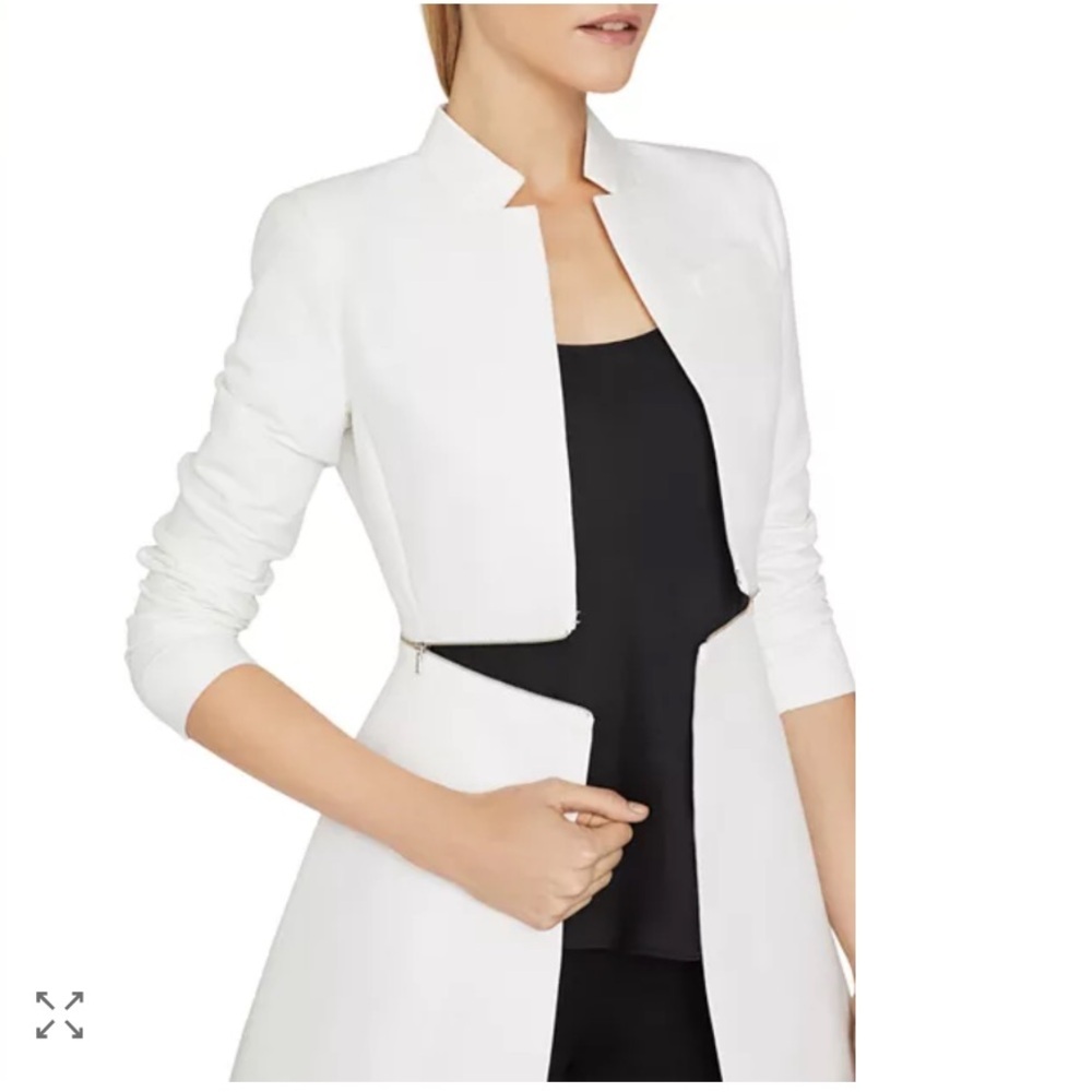 BCBGMAXAZRIA White Women's Arelia A Line Coat, Size XXS - Picture 2 of 12